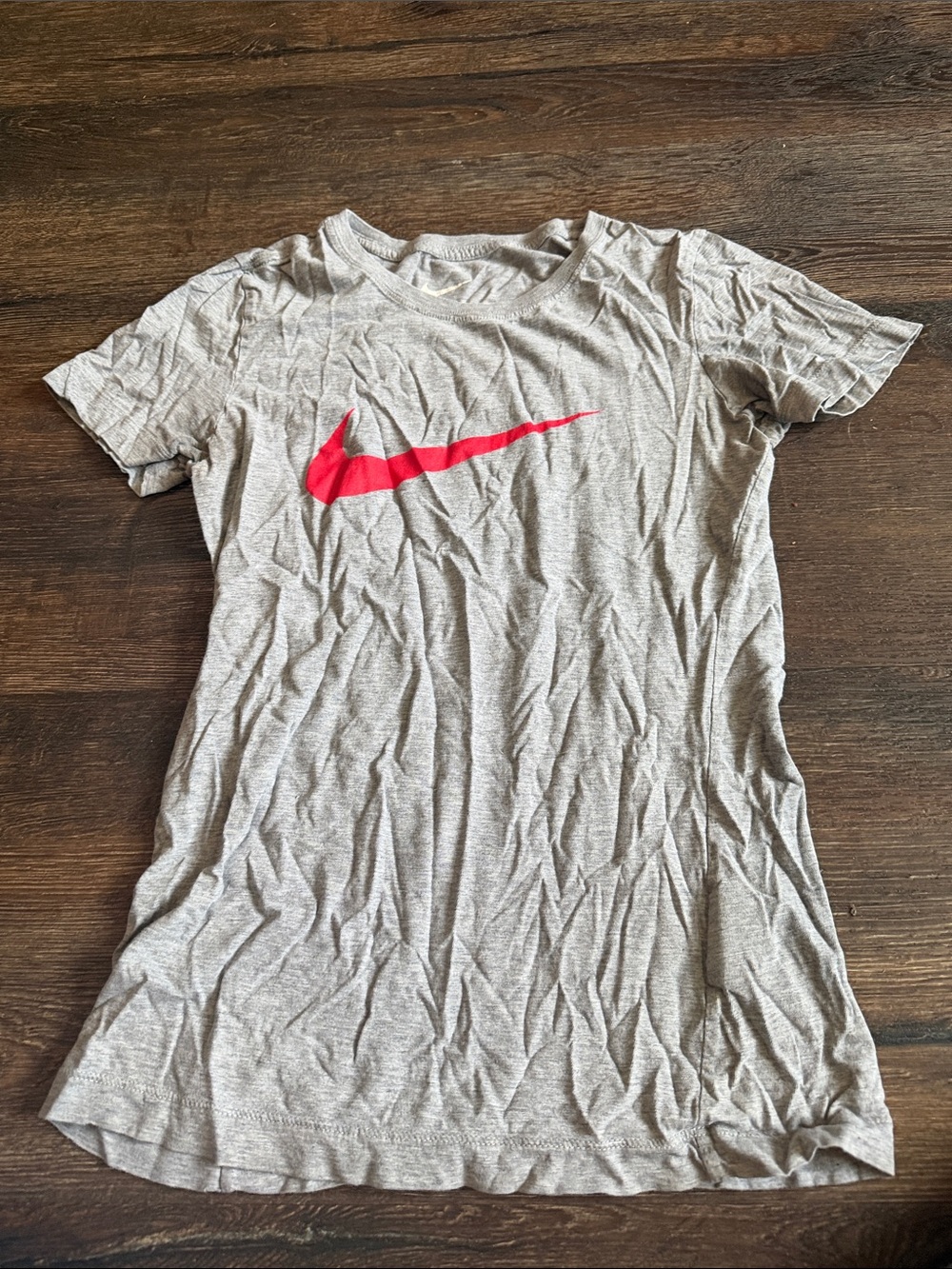Nike Gray Tee with Bright Pink Swoosh